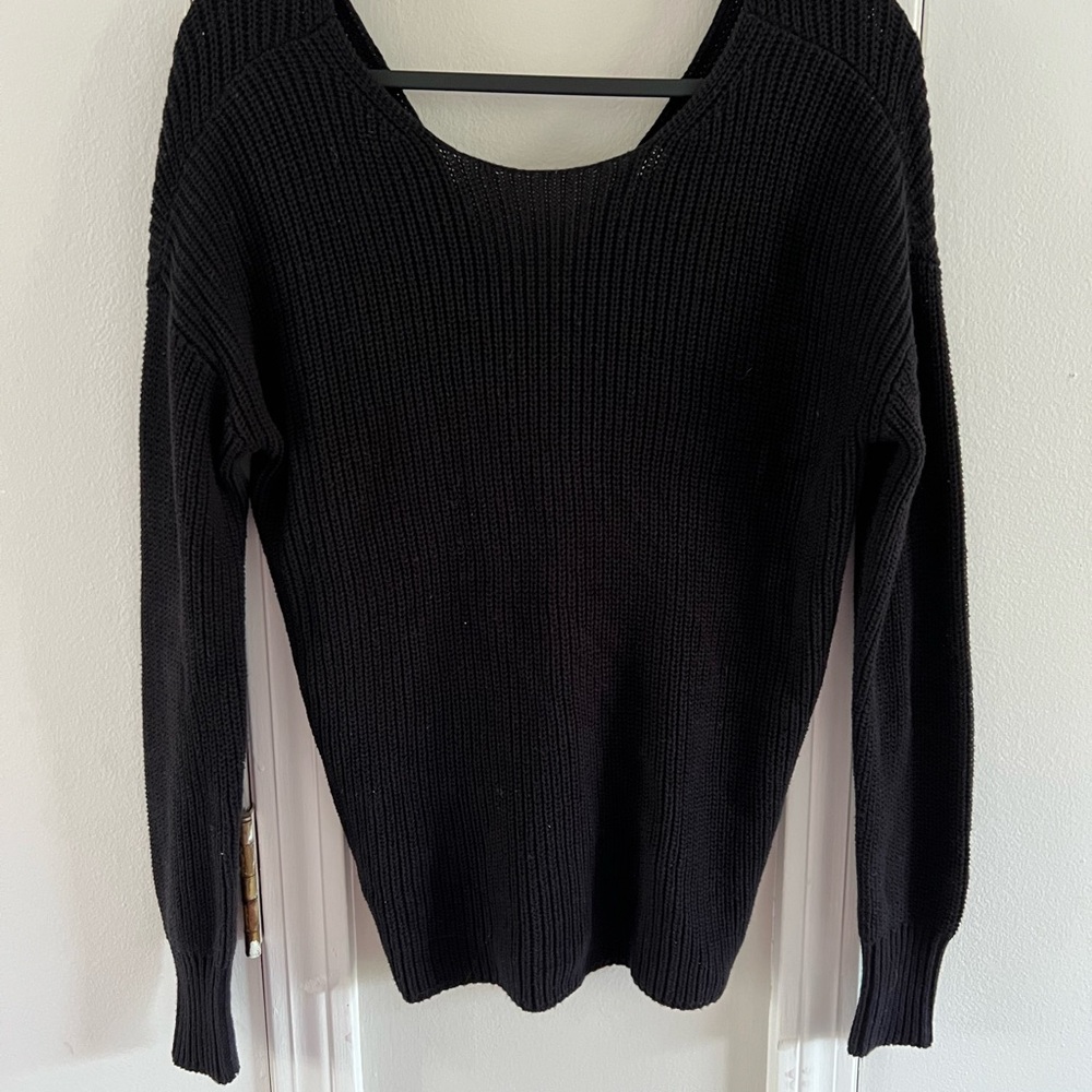 LOFT Black Crew Neck Sweater